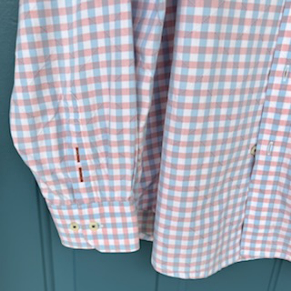 TOMMY BAHAMA BLUE RED PLAID BUTTON DOWN LONG SLEEVE SHIRT SIZE MEDIUM - Picture 8 of 15